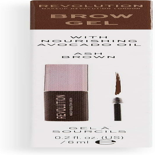 Revolution Beauty London Gel Para Cejas, Color Marrón Ceniza